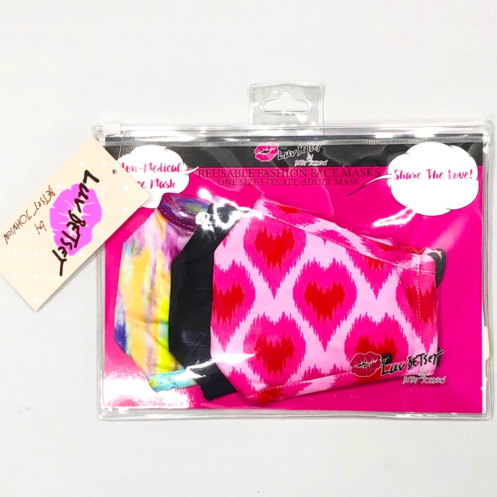 BETSEY JOHNSON Tie Dye‎ HEARTS TyeDye Face Masks